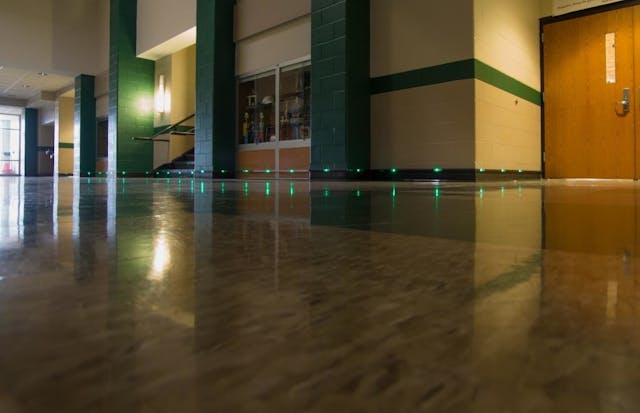 This is a timed shot showing the Green egress LEDs.