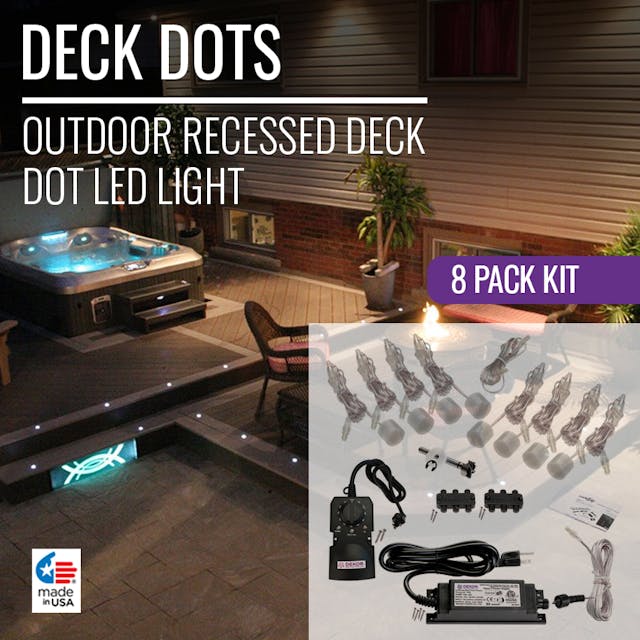 Outdoor Recessed LED Deck Dot Light Kit