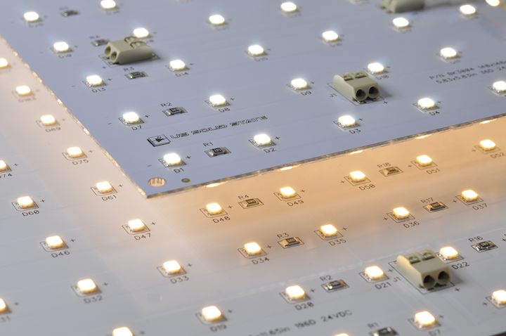LED modules are very useful when lighting stone and glass.