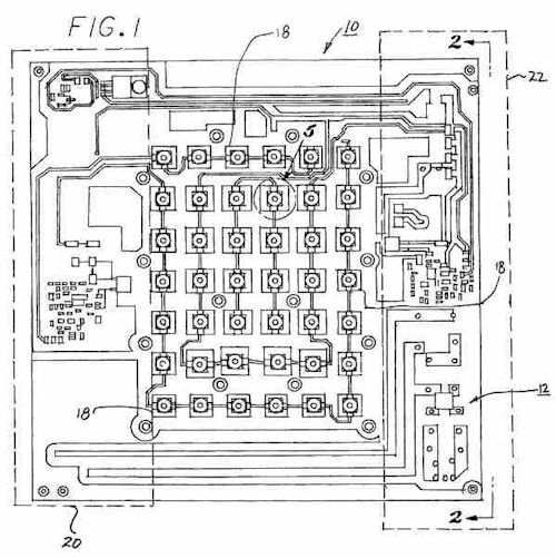 Figure 1 is a top view of the LED grow light circuit board per the invention covered by U.S. Patent No. 8,333,487.