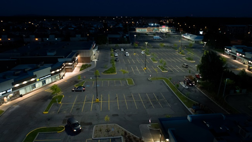 400W metal halides replaced with 200W LED area lights is expected to save 57,000 kWh annually