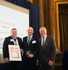 UK lighting manufacturer Tamlite Lighting receiving their Lighting Industry Association&rsquo;s Quality Assurance (LIAQA) Award