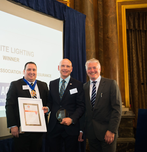 UK lighting manufacturer Tamlite Lighting receiving their Lighting Industry Association’s Quality Assurance (LIAQA) Award