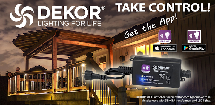 The EZ WiFi Controller is a lighting controller that connects to your Wi-Fi network and allows you control your DEKOR® lighting from your iPhone, iPad, or iPod touch.
