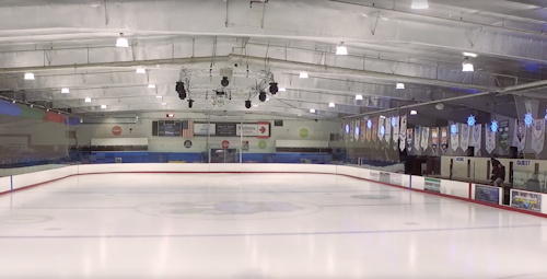 Lighting inside San Diego Ice Arena