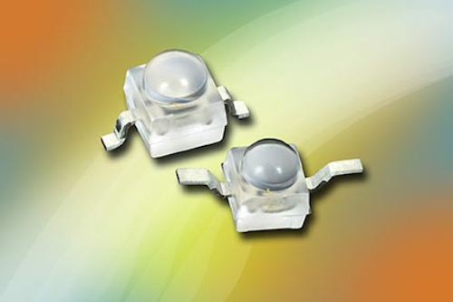The Vishay Semiconductors VLD.1535.. series of ultrabright LEDs offers high luminous intensity to 14000 mcd and emission angles of ± 22° in compact, untinted surface-mount packages with dome lenses.
