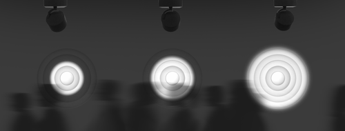 The beam from Targetti's Zeno shapes dynamically from spot to flood.