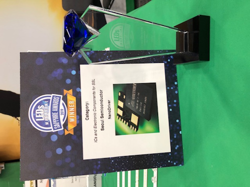 Seoul Semiconductor's Acrich NanoDriver Series Named as a winner in the Sapphire Award category “ICs & Electronic Components for Solid State Lighting.'