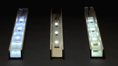Side view of LED strips