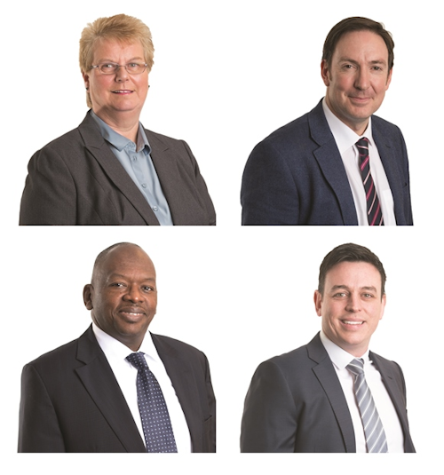 New appointments at Venture Lighting Europe: (clockwise from top left) Yvonne Savage, Sales Director; Paul Mettham, Product & Marketing Director; Phil Croker, Commercial Manager UK & European Sales; and Chris Alexander, Financial Director.