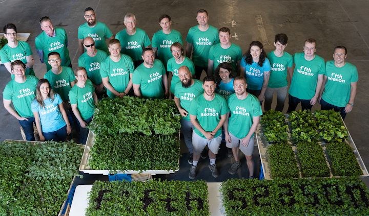 Fifth Season, a vertical farm that got its start with Carnegie Mellon University, expects its growing room to yield 500,000 lb of greens in its first year of commercial operation. (Photo credit: Image courtesy of Fifth Season.)