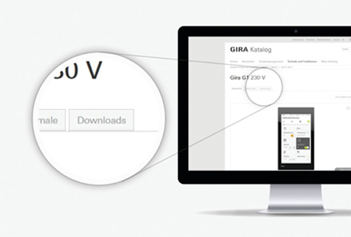 Gira BIM Download Service - PC visual. Photo credit: Image courtesy of Gira.