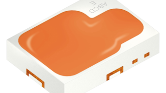 The new Synios P2720 CR Series packaged LEDs from Osram Opto Semiconductors are designed to deliver improved brightness in a compact footprint for automotive rear lamps and fog lamps. (Photo credit: Image courtesy of Osram Opto Semiconductors.)