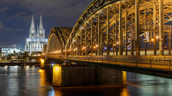 It will take 15 years to replace and connect all of Cologne’s 85,000 outdoor light points, but these lights on the city’s Hohenzollern Bridge over the Rhine (above), as well as those in the public area featuring the equestrian statue of Kaiser Wilhelm II (below) are among the new installations completed so far in the 2,000+-year-old city, which is today’s Germany fourth largest by population. (Photo credit: Images courtesy of Signify.)