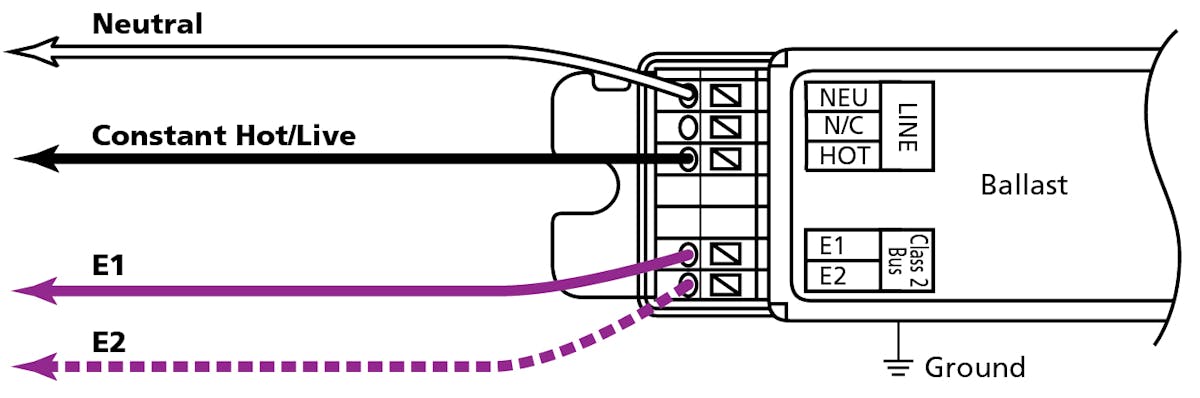 FIG. 3. Wiring for EcoSystem digital controls enables flexibility for upgrades to add deeper dimming and intelligence features to building lighting.