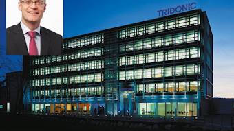Zumtobel’s IoT and lighting controls arm, Tridonic, has appointed Hugo Rohner as its CEO beginning today, May 1. (Photo credits: Tridonic Headquarters, Dornbirn, Austria by Jam Meier; available in the public domain via Wikimedia Commons; https://commons.wikimedia.org/wiki/File:Tridonicgebaeude.jpg. Hugo Rohner image courtesy of Tridonic.)