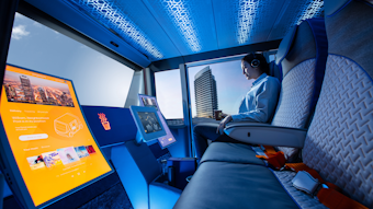 FIG. 1. Autonomous vehicles offer abundant opportunities for integrating interior LEDbased solid-state lighting (SSL) to enhance the passenger experience with customizable color, brightness, and intensity to suit their preferences, mood, and wellbeing. (Photo credit: Image rendering courtesy of Rinspeed via Osram Opto Semiconductors.)