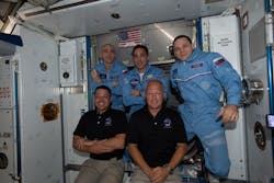They are astronauts and cosmonauts, but you could call them &ldquo;hortonauts.&rdquo; The Space Station&rsquo;s newest residents (front, left to right) Bob Behnken and Doug Hurley and (back, left to right) Anatoly Ivanishin, Chris Cassidy, and Ivan Vagner will likely all have Veggie PONDS, Advanced Plant Habitat, and BRIC-LED on their task list. (Photo credit: Image courtesy of NASA.)