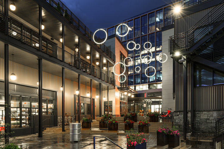 Led Rings Floating Above Dc Wharf Plaza Invite Visitors To