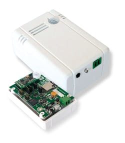 FIG. 4. Distributor Arrow Electronics has engineered a wireless sensor unit called Sentimate, which incorporates wireless radio and battery components in flexible combinations for product developers, leveraging the AmbiMate sensor from TE Connectivity. FIG. 4. Distributor Arrow Electronics has engineered a wireless sensor unit called Sentimate, which incorporates wireless radio and battery components in flexible combinations for product developers, leveraging the AmbiMate sensor from TE Connectivity.
