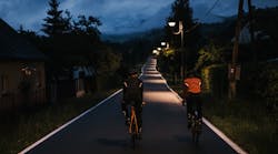 Light on the “lats” helps to illuminate these cyclists from behind and from the side. (Photo credit: Images courtesy of Isadore.) Light on the “lats” helps to illuminate these cyclists from behind and from the side. (Photo credit: Images courtesy of Isadore.)