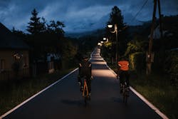 Light on the &ldquo;lats&rdquo; helps to illuminate these cyclists from behind and from the side. (Photo credit: Images courtesy of Isadore.)