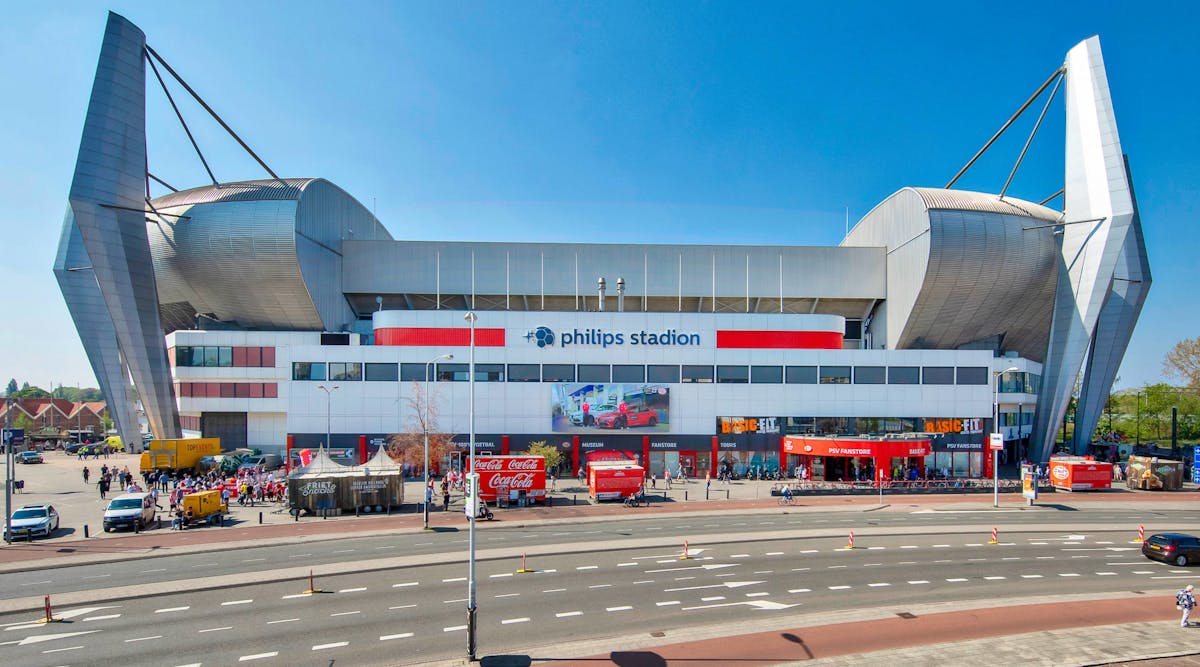 The PSV Eindhoven soccer team goes way back with Signify and the lighting company&rsquo;s former parent Philips, having started in 1913 as a team for Philips employees and today playing in Philips Stadium (pictured), which will now outfit the locker rooms with Signify&rsquo;s Philips brand UV-C fittings. (Photo credit: Images courtesy of Signify.)