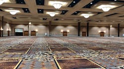 Las Vegas&rsquo; iconic Mandalay Bay Resort and Casino has upgraded its convention center ballrooms to wirelessly-controlled LED lighting in a project with Roth Lighting, relying on Filamento Valto high-bay lamps and Avi-on Controls&rsquo; Bluetooth Mesh modules. (Photo credit: Image from Roth Lighting via Filamento.)