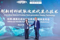 Lucy Chen, Global Business Director, DuPont Electronics &amp; Industrial, with John Tan, Tecore Chief Executive Officer. (Photo credit: Image courtesy of DuPont.)