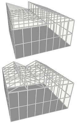 FIG 1. Typical greenhouse roof designs. (Image credits: All body images and illustrations courtesy of Ian Ashdown.) FIG 1. Typical greenhouse roof designs. (Image credits: All body images and illustrations courtesy of Ian Ashdown.)