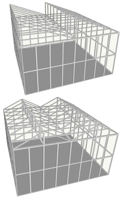 FIG 1. Typical greenhouse roof designs. (Image credits: All body images and illustrations courtesy of Ian Ashdown.) FIG 1. Typical greenhouse roof designs. (Image credits: All body images and illustrations courtesy of Ian Ashdown.)