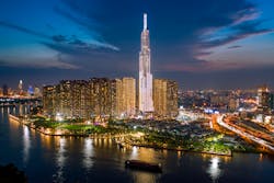 Things have been looking up at Osram&apos;s Traxon unit, which last year lit the 1500-foot tall Landmark 81 building in Ho Chi Minh City. (Photo credit: Image courtesy of Osram.)