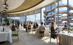 Manhattan&apos;s massive Hudson Yards project, where this restaurant is located, has been hit by the pandemic but sanitizing technologies like UV-C could help normality return. (Photo credit: Image courtesy of Hudson Yards.)