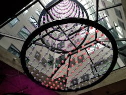 In a project at San Diego&rsquo;s Marriott Moxy Hotel, Moment Factory and Digital Ambiance developed a multi-story art installation that features both the hardiness of structural and electronics engineering to withstand indoor and outdoor demands, and the dynamic artistic expression of LED lighting. You can also see a video at https://bit.ly/3wTtqU2. (Photo credit: Image courtesy of Maury Wright.)