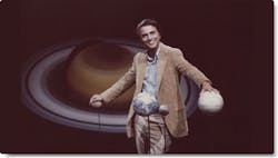Carl Sagan wasn&rsquo;t referring to IoT devices with his catchphrase &ldquo;billions and billions,&rdquo; but that&rsquo;s how many &ldquo;things&rdquo; the Wirepas Massive mesh protocol might support. [Photo credit: Carl Sagan with the planets circa 1981 by Eduardo Castaneda. Available in the public domain through the Library of Congress (https://www.loc.gov/) via Picryl (https://bit.ly/3udJIar).]