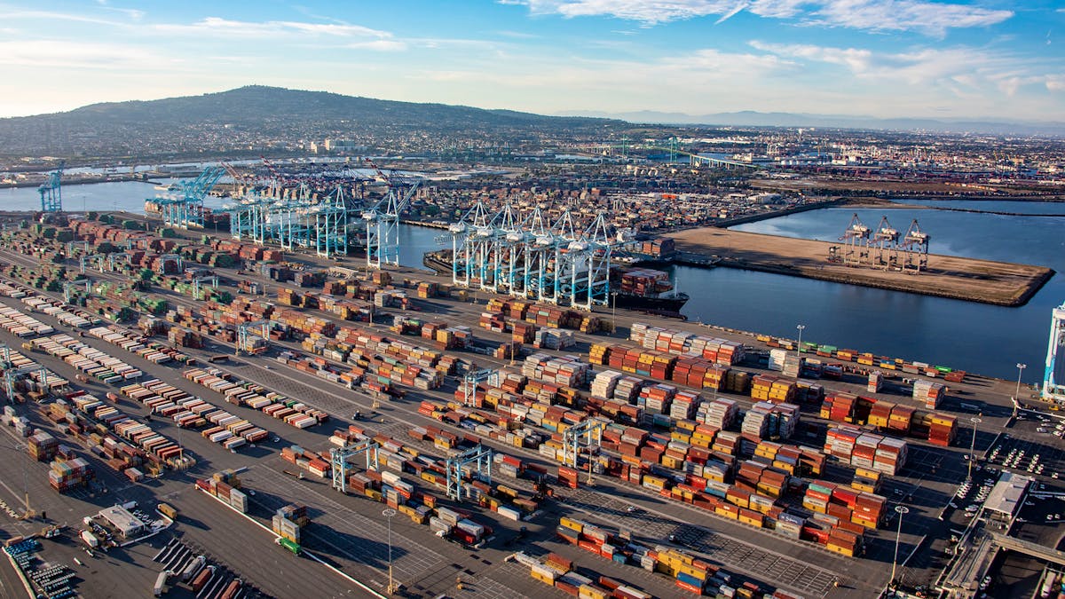 It has not been an easy time to get things in and out of shipping ports for many companies, Signify included. (Photo credit: Image courtesy of the Port of Los Angeles.)