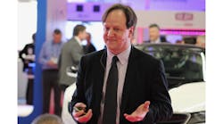 Harald Haas has been extolling the virtues of Li-Fi for over a decade as co-founder of pureLiFi, in its early days called pureVLC. Here he is presenting at the LuxLive exhibition in London in November 2016. (Photo credit: Image courtesy of Mark Halper.)