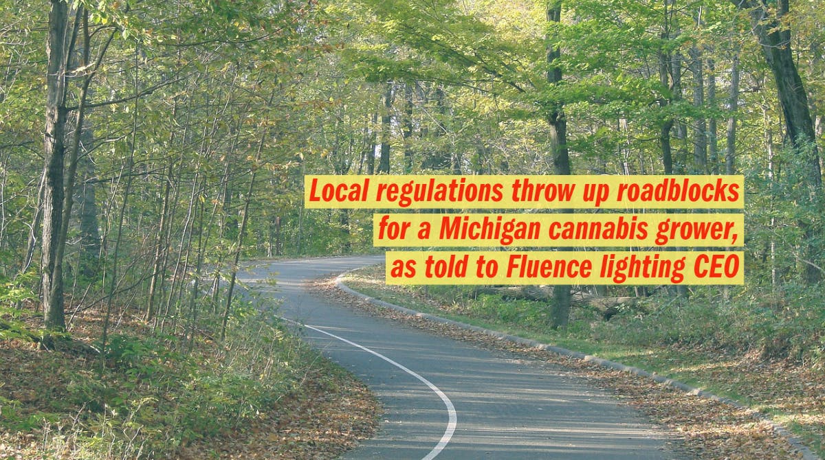 At one point it was literally a long and winding road around Michigan for Fluence lighting user Michael Ward of cannabis grower Harbor Farmz. (Photo credit: Image by PublicDomainPictures via Pixabay; used under free license for commercial or non-commercial purposes.)
