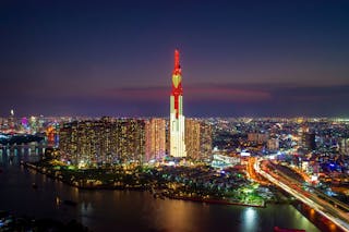 The Landmark 81 tower in Ho Chi Minh City is illuminated by ams Osram&rsquo;s Traxon Technologies, one of the few lighting system businesses remaining at the company.