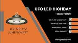 Lightide 190 Lpw Industrial Ufo Led High Bay Lighting Fixtures