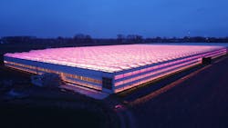 LED and high-pressure sodium lights at work at the Tomerel greenhouse in Belgium.