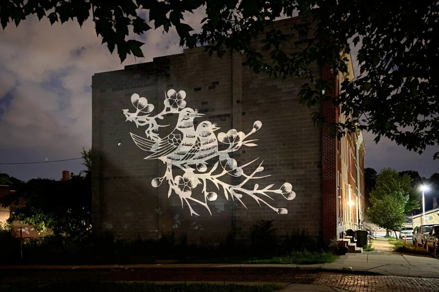 Signal Light Gallery features work by local artists projected onto Baltimore-area buildings.