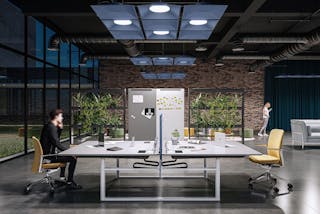 The new iGuzzini Light Shed luminaire is designed to absorb noise and diffuse sound.