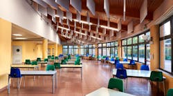 Energy firm A2A has installed Trilux IoT-connected LED luminaires at 40 schools in Brescia, including at the Rodari elementary school (pictured) where natural light also features. Another 30 schools will follow.