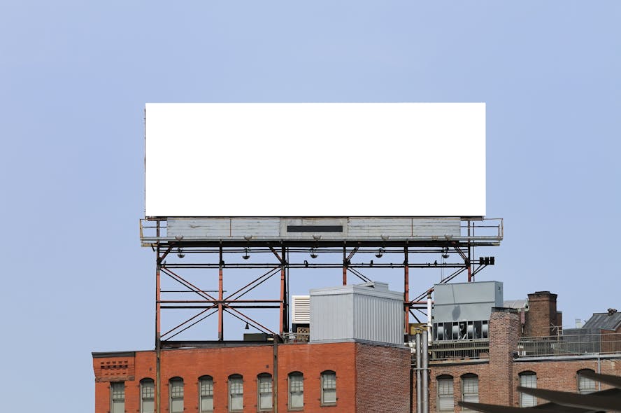 LED advertising billboards and architectural lighting emit spectra horizontally, which can be more light polluting than vertically pointed streetlighting, the study notes. (Static billboard shown.)