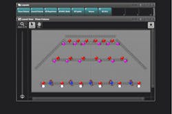 Dedicated Layouts and Layout View Workspaces show the top view of a fixture plot. Fixtures are plotted out in a 2D grid, making their selection faster while programming. In addition, a “mimic” of each fixture is provided to give a visual representation of what fixtures are doing. Dedicated Layouts and Layout View Workspaces show the top view of a fixture plot. Fixtures are plotted out in a 2D grid, making their selection faster while programming. In addition, a “mimic” of each fixture is provided to give a visual representation of what fixtures are doing.