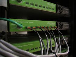 Transmitters convert the high-voltage AC power fed to the electrical room into high-voltage DC power, conveyed using Digital Electricity that pulses the power to limit shock and fire risks. Transmitters convert the high-voltage AC power fed to the electrical room into high-voltage DC power, conveyed using Digital Electricity that pulses the power to limit shock and fire risks.