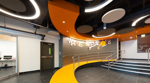 The integration of colors, shapes, materials, and illumination at Montreal-based Yaldei was guided by learning how students with special needs might react to different spaces and situations in order to design a positive and supportive learning environment for them, explained Stendel + Reich principal Cliff Stendel.
