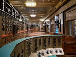 Architects converted the control rooms into event spaces, featuring an array of refurbished lights alongside adjustable downlights and integrated fixtures with DALI controls for flexibility in configuration and operation modes. Architects converted the control rooms into event spaces, featuring an array of refurbished lights alongside adjustable downlights and integrated fixtures with DALI controls for flexibility in configuration and operation modes.