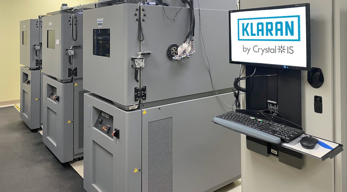 Crystal IS in-house VEKTREX systems that enable them to perform lifetime testing of large quantities of LEDs at multiple temperatures and driving currents.